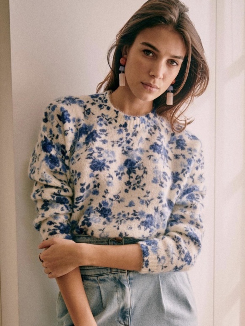 Sezane Amaya Sweater Peonies - Size XS
